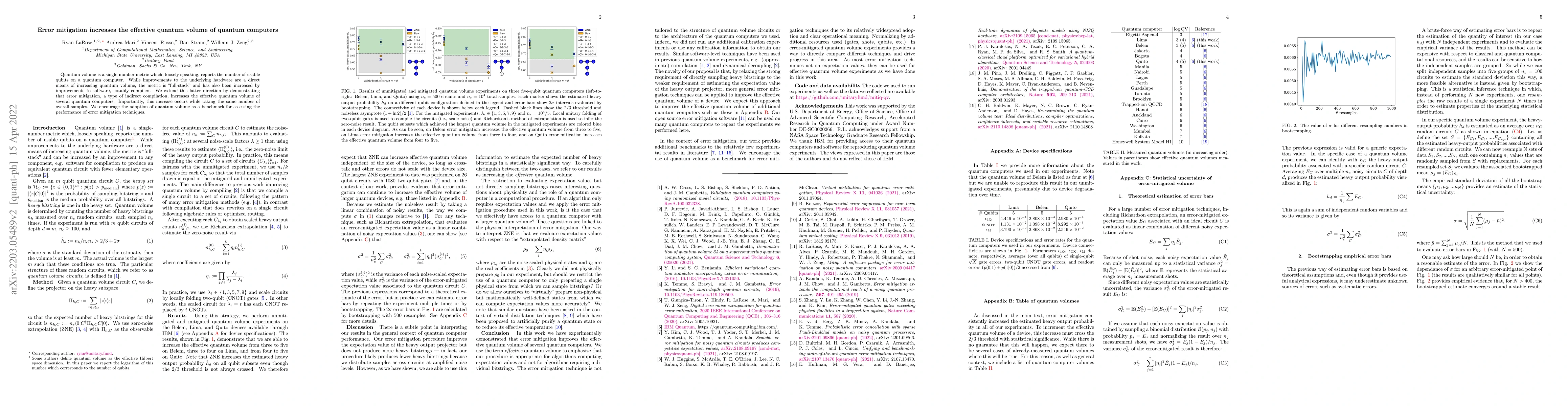 Thumbnail for Error mitigation increases the effective quantum volume of quantum
  computers