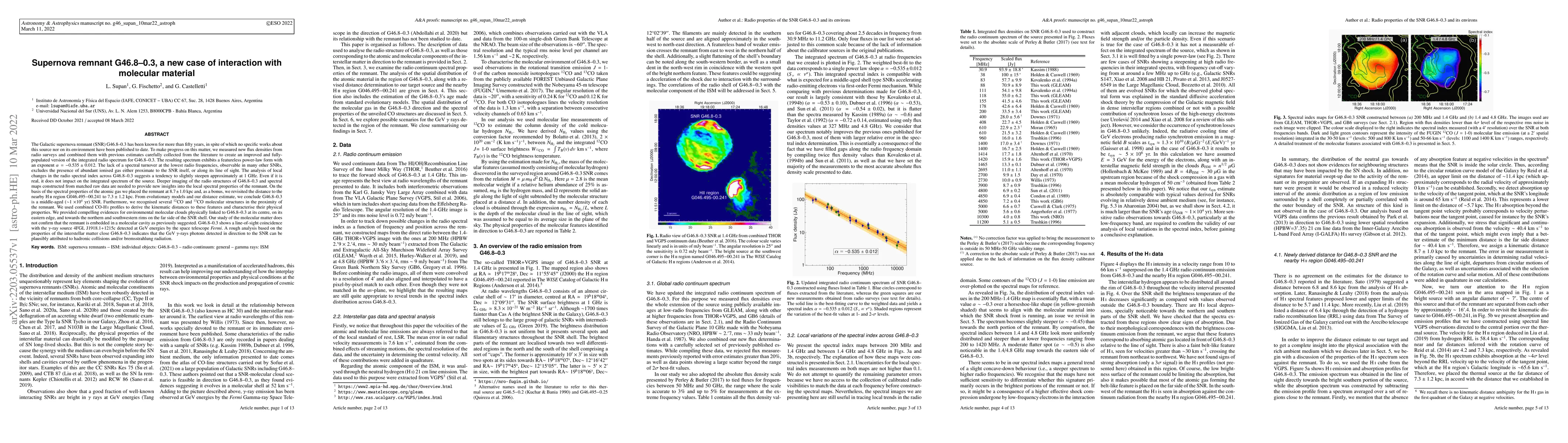 Thumbnail for Supernova remnant G46.8-0.3, a new case of interaction with molecular
  material