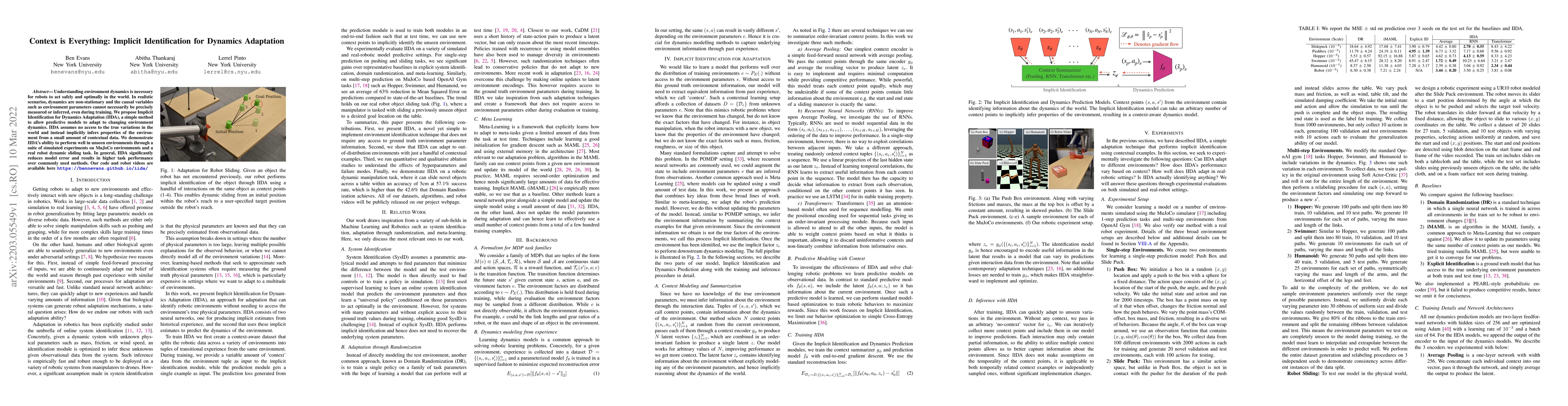 Thumbnail for Context is Everything: Implicit Identification for Dynamics Adaptation