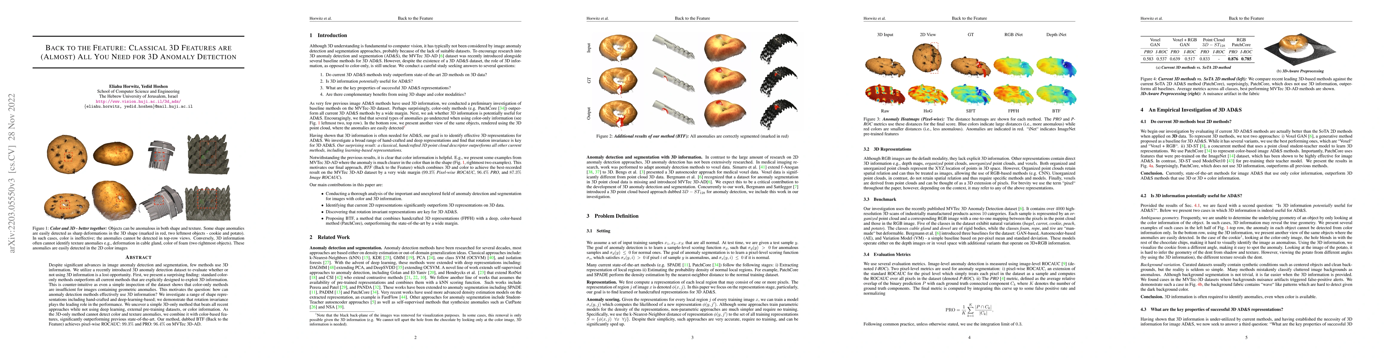 Thumbnail for Back to the Feature: Classical 3D Features are (Almost) All You Need for
  3D Anomaly Detection