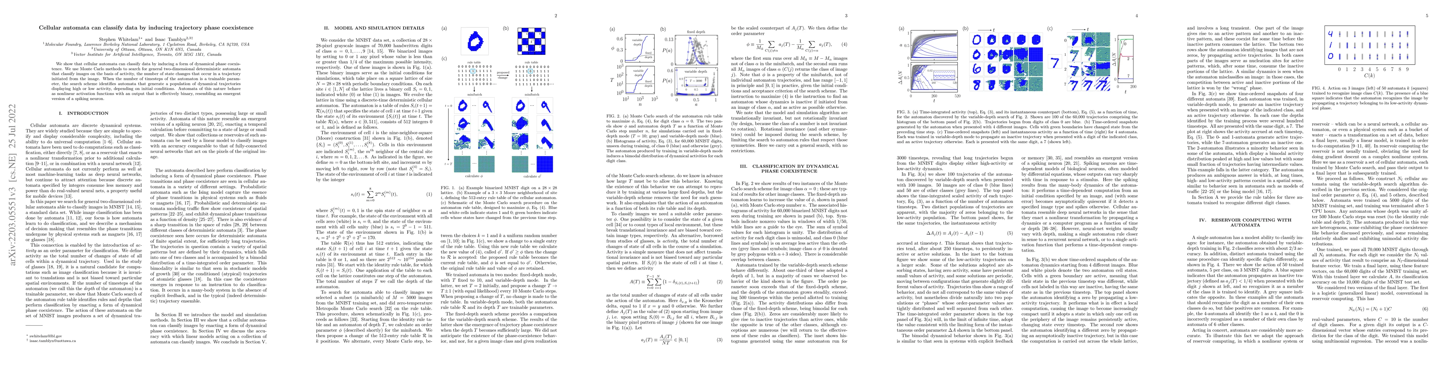 Thumbnail for Cellular automata can classify data by inducing trajectory phase
  coexistence