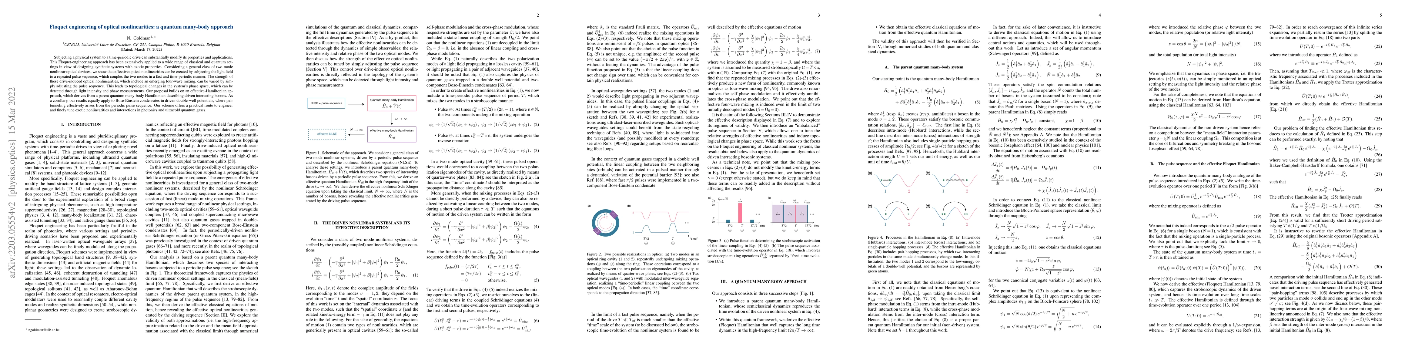 Thumbnail for Floquet engineering of optical nonlinearities: a quantum many-body
  approach