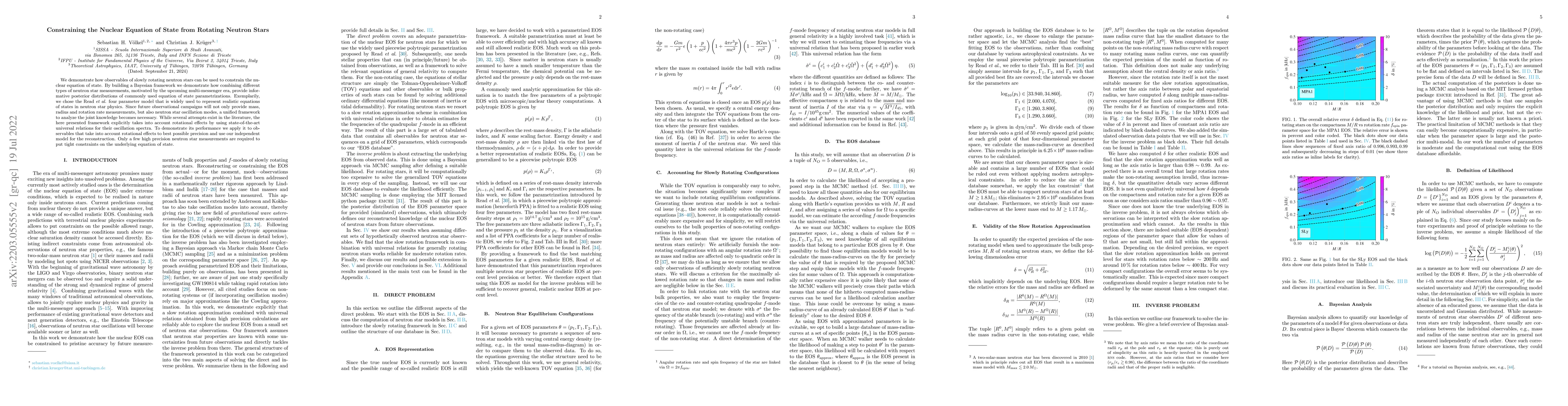 Thumbnail for Constraining the Nuclear Equation of State from Rotating Neutron Stars