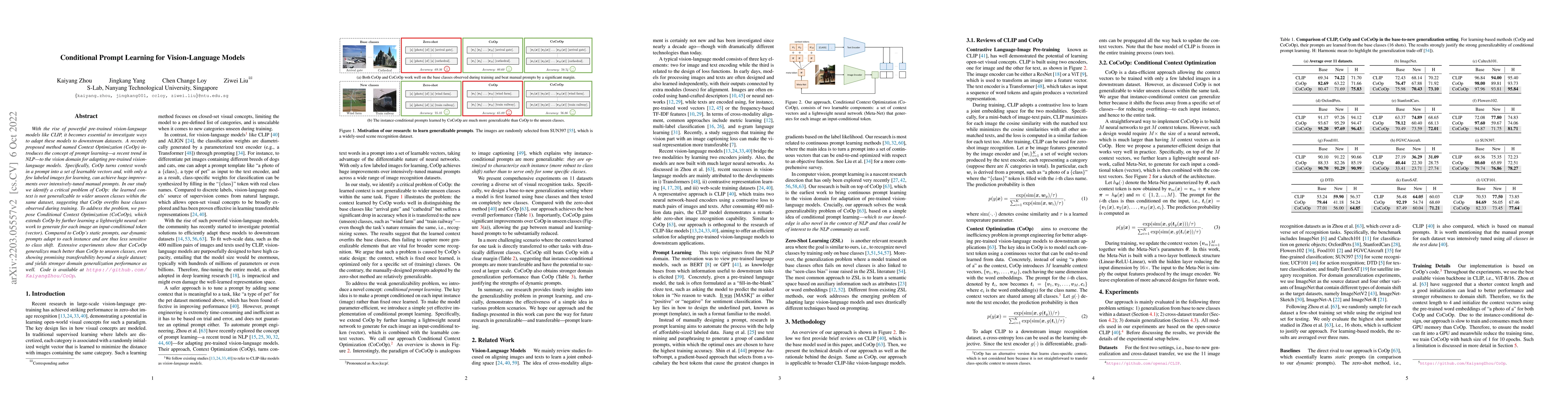 Thumbnail for Conditional Prompt Learning for Vision-Language Models