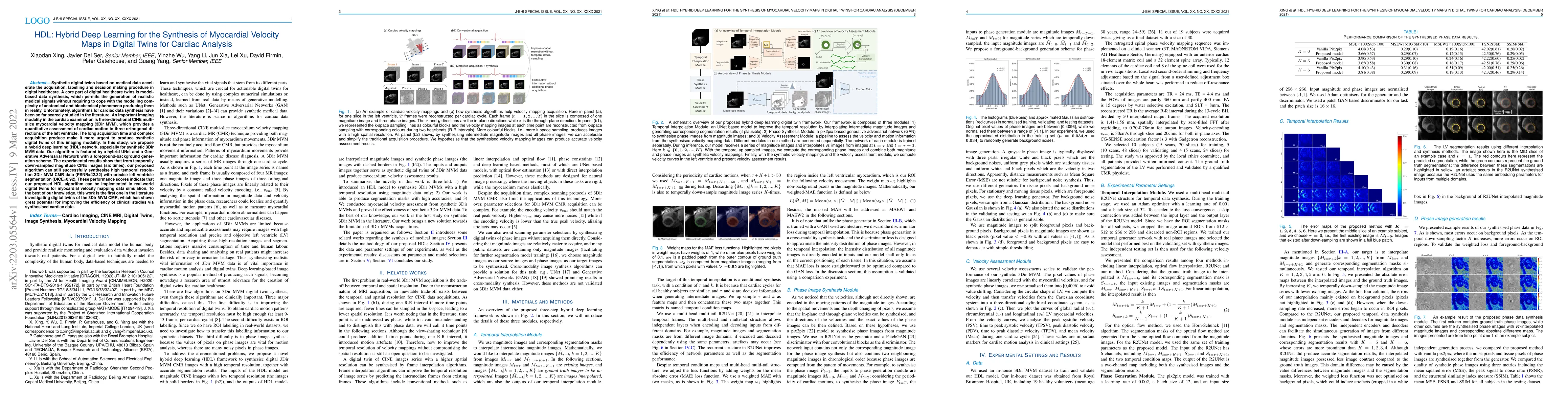 Thumbnail for HDL: Hybrid Deep Learning for the Synthesis of Myocardial Velocity Maps
  in Digital Twins for Cardiac Analysis