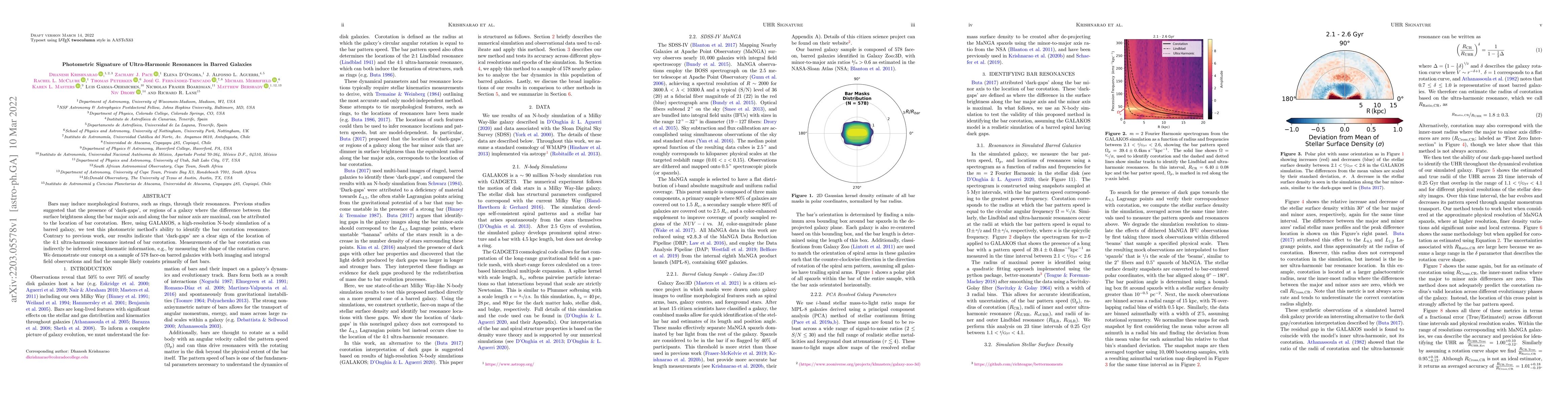 Thumbnail for Photometric Signature of Ultra-Harmonic Resonances in Barred Galaxies