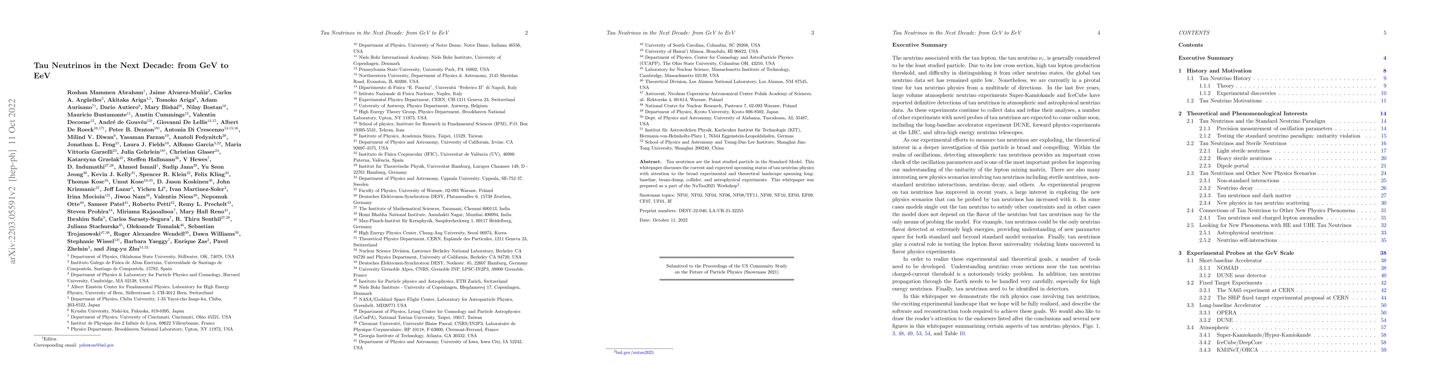 Thumbnail for Tau Neutrinos in the Next Decade: from GeV to EeV