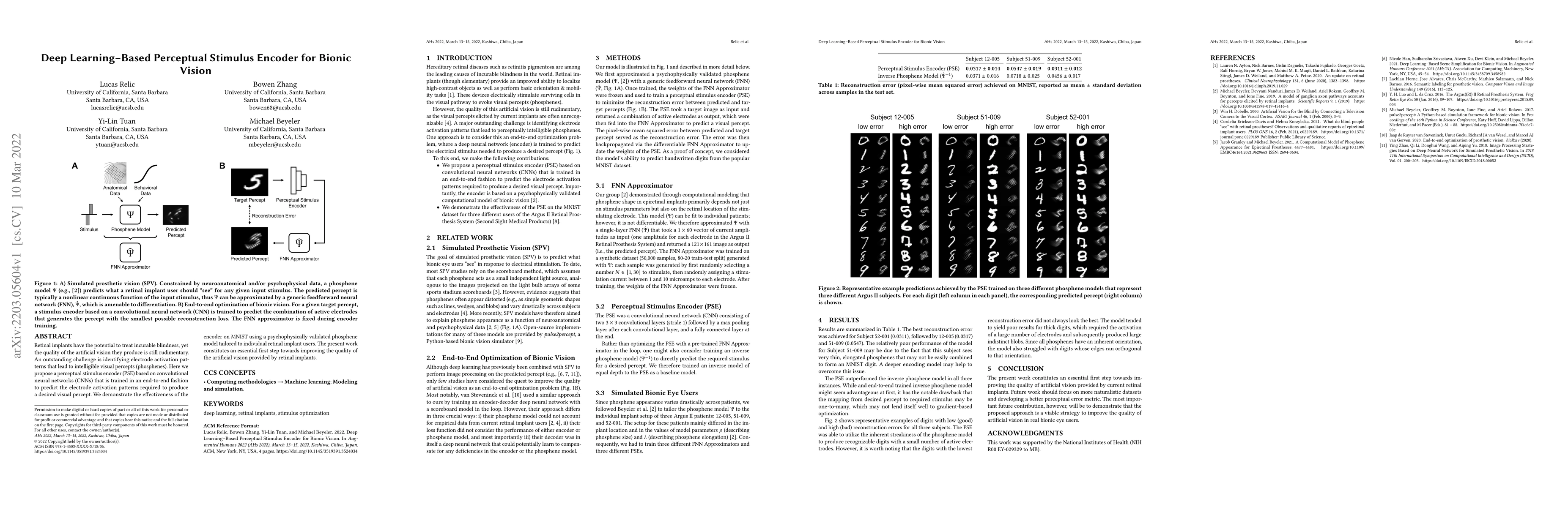 Thumbnail for Deep Learning-Based Perceptual Stimulus Encoder for Bionic Vision