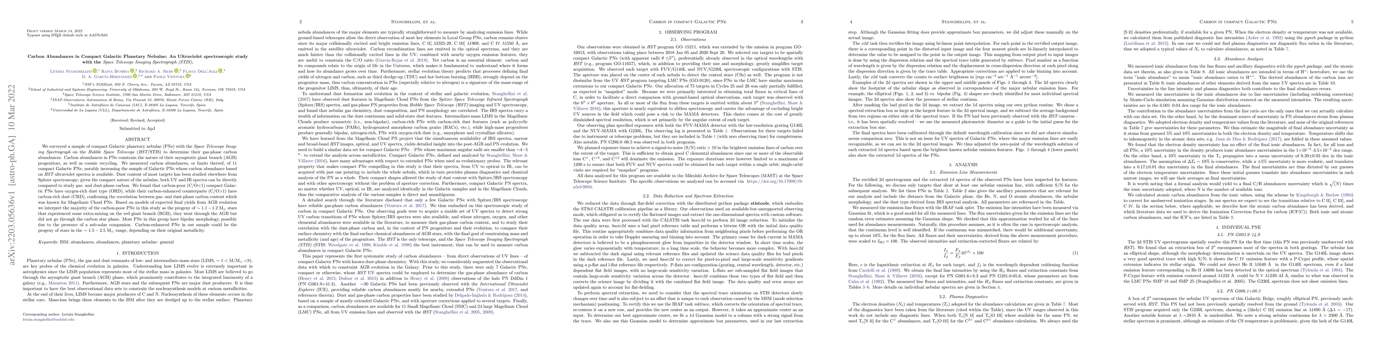 Thumbnail for Carbon Abundances in Compact Galactic Planetary Nebulae: An Ultraviolet
  spectroscopic study with the Space Telescope Imaging Spectrograph (STIS)