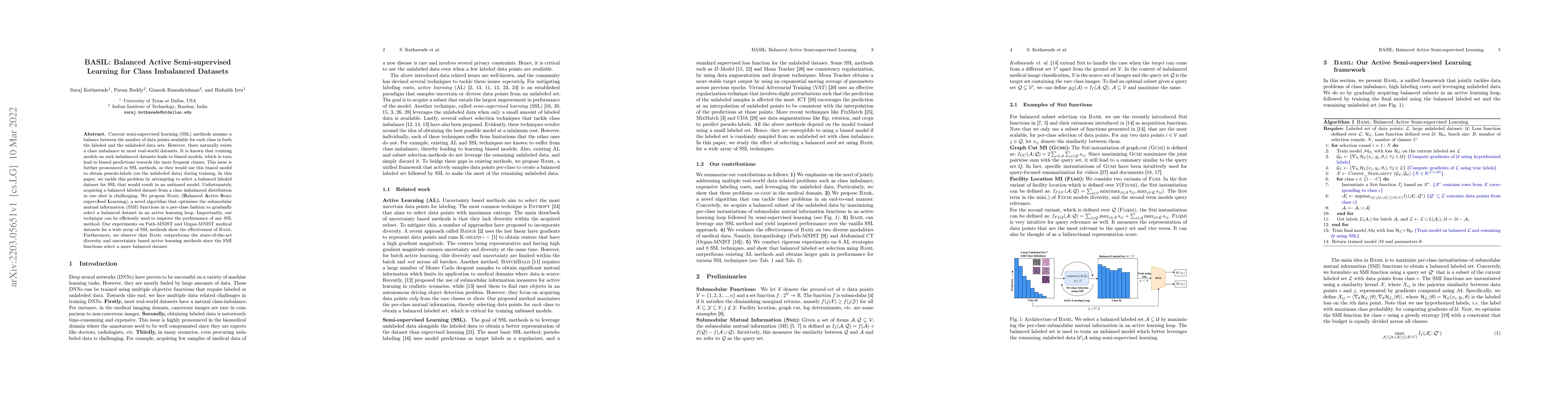 Thumbnail for BASIL: Balanced Active Semi-supervised Learning for Class Imbalanced
  Datasets