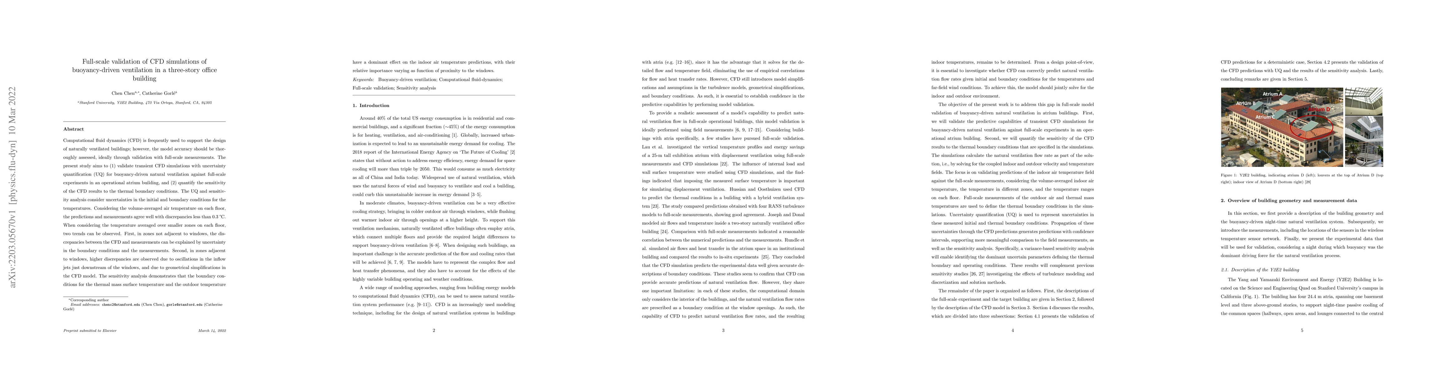 Thumbnail for Full-scale validation of CFD simulations of buoyancy-driven ventilation
  in a three-story office building