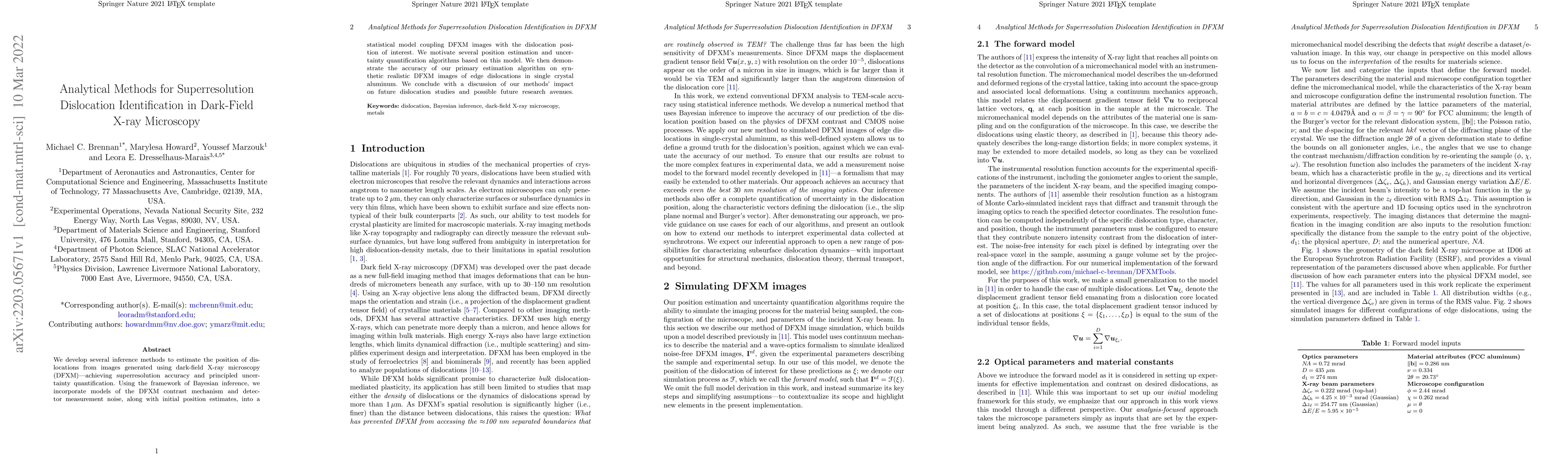 Thumbnail for Analytical Methods for Superresolution Dislocation Identification in
  Dark-Field X-ray Microscopy