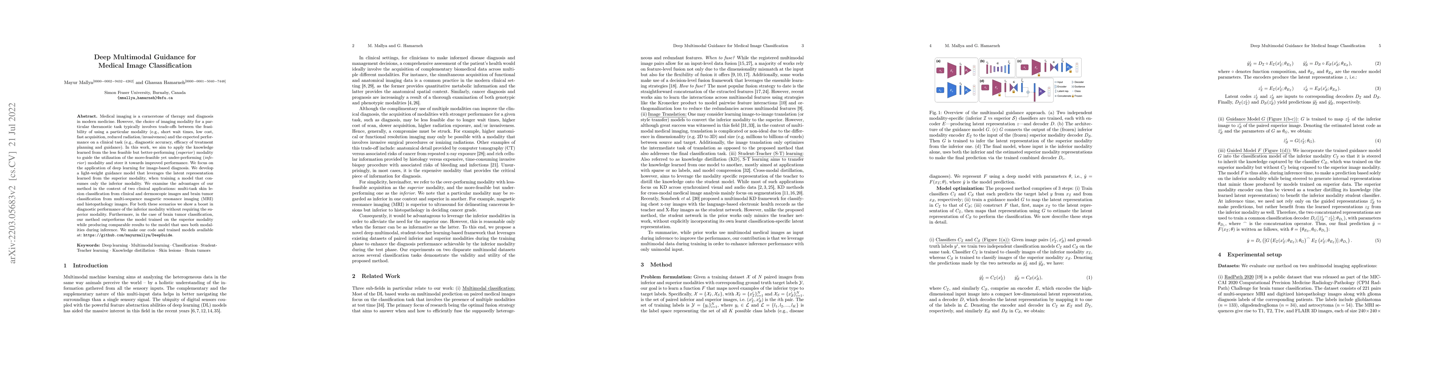 Thumbnail for Deep Multimodal Guidance for Medical Image Classification