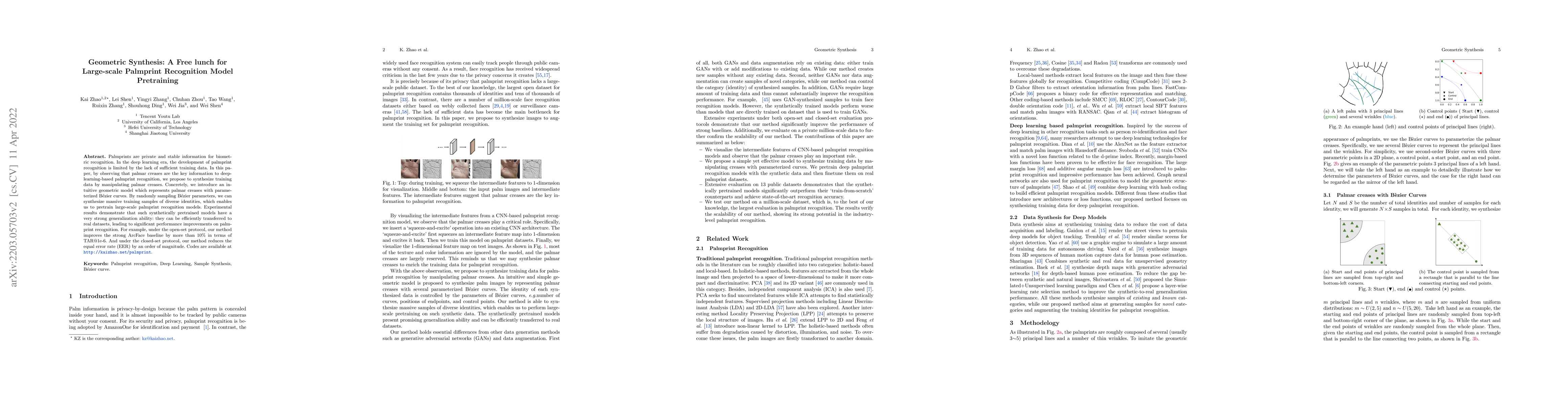 Thumbnail for Geometric Synthesis: A Free lunch for Large-scale Palmprint Recognition
  Model Pretraining
