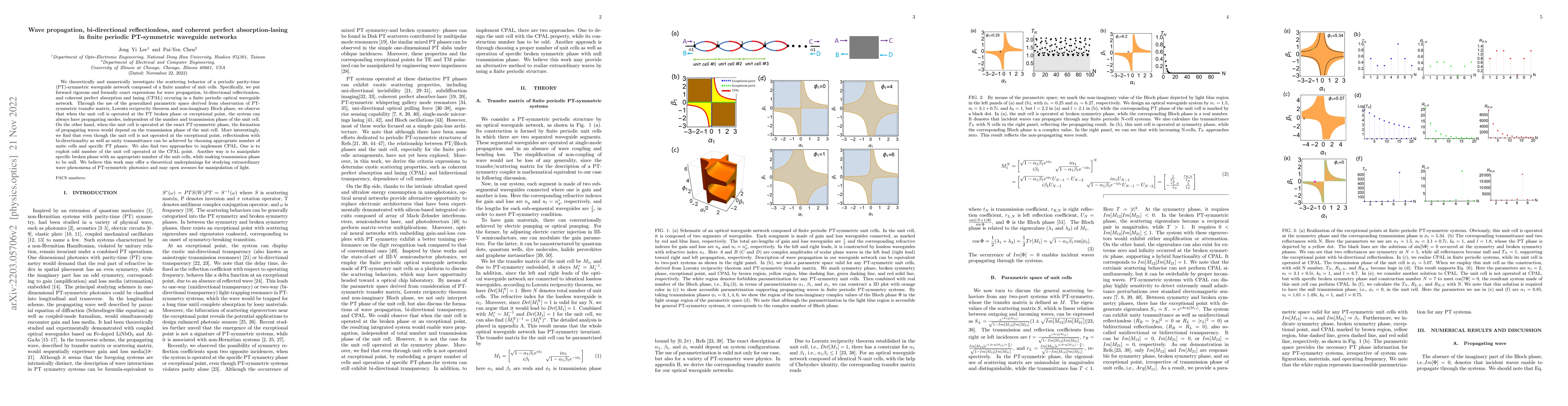 Thumbnail for Wave propagation, bidirectional transparency, and coherent perfect
  absorption-lasing in finite periodic PT-symmetric waveguide networks