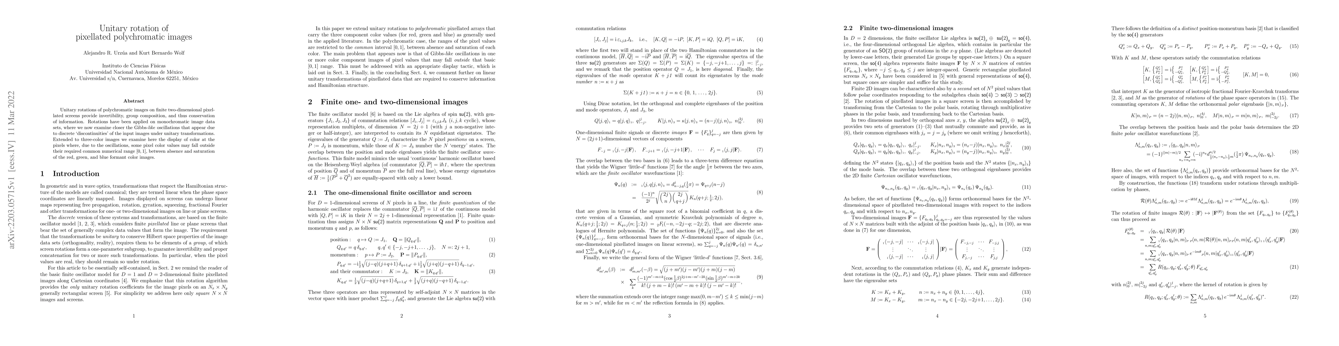 Thumbnail for Unitary rotation of pixellated polychromatic images