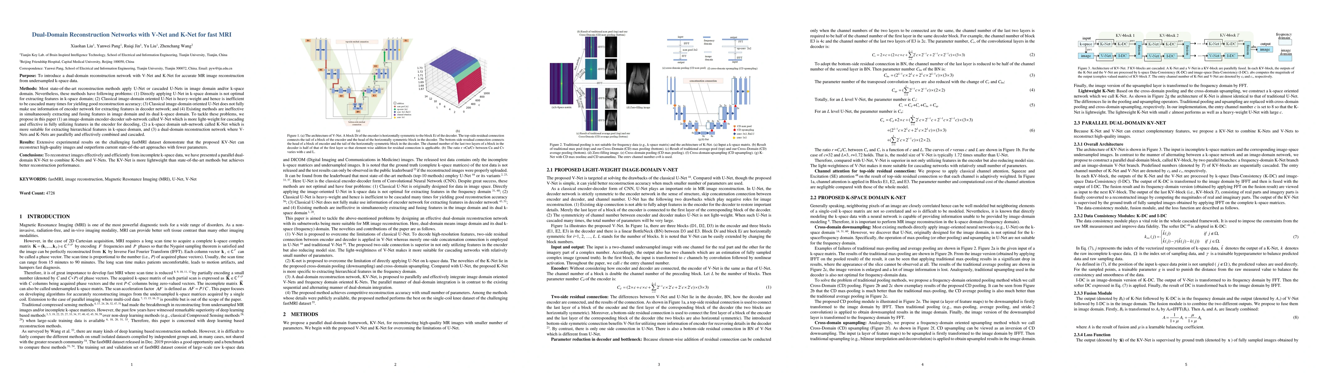 Thumbnail for Dual-Domain Reconstruction Networks with V-Net and K-Net for fast MRI