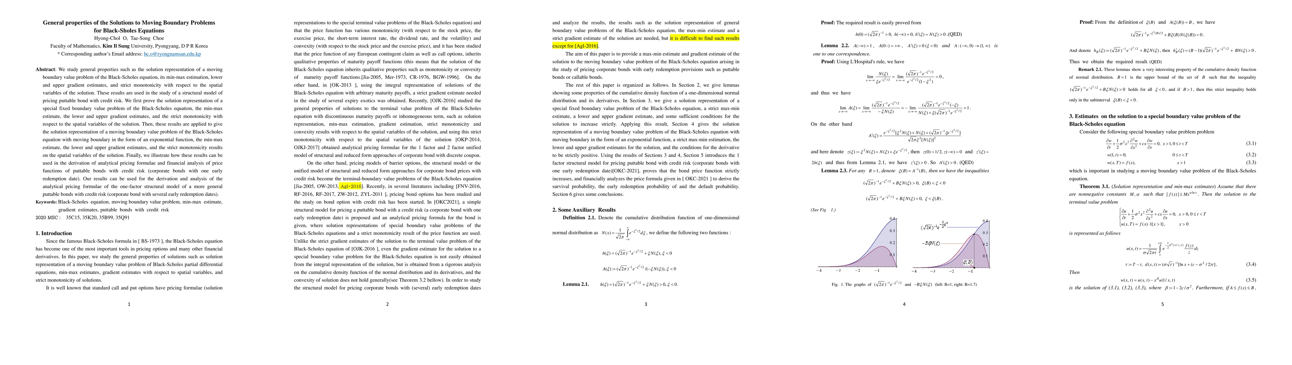 Thumbnail for General properties of the Solutions to Moving Boundary Problems for
  Black-Sholes Equations
