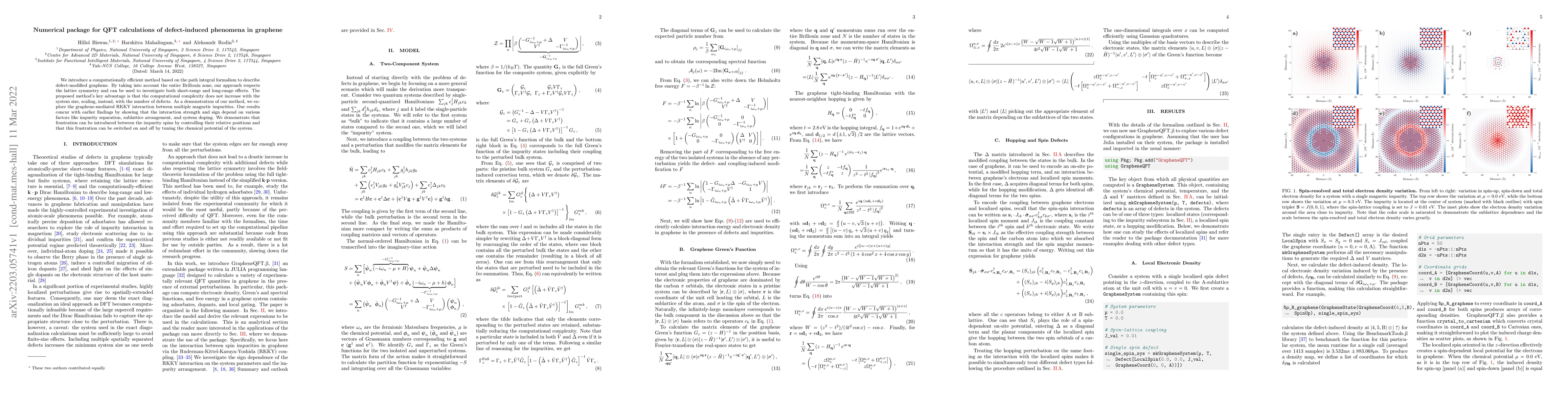 Thumbnail for Numerical package for QFT calculations of defect-induced phenomena in
  graphene