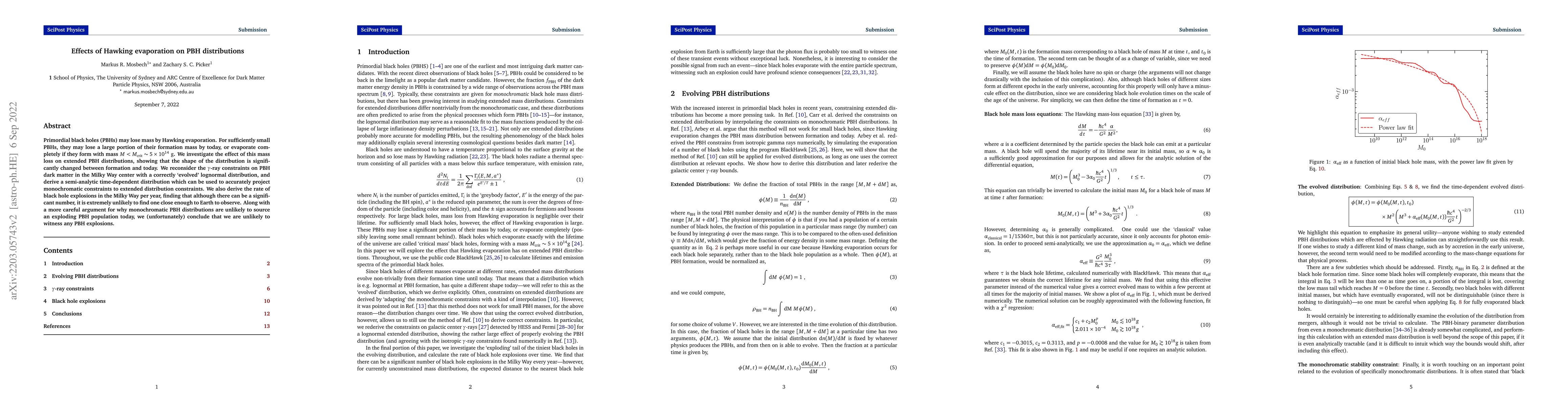 Thumbnail for Effects of Hawking evaporation on PBH distributions