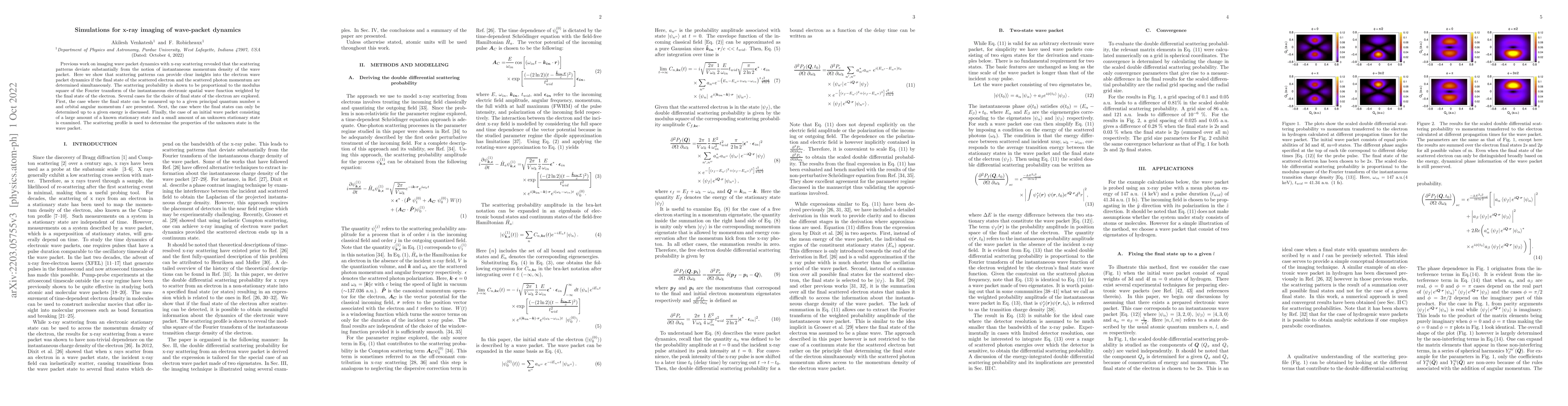 Thumbnail for Simulations for x-ray imaging of wave-packet dynamics