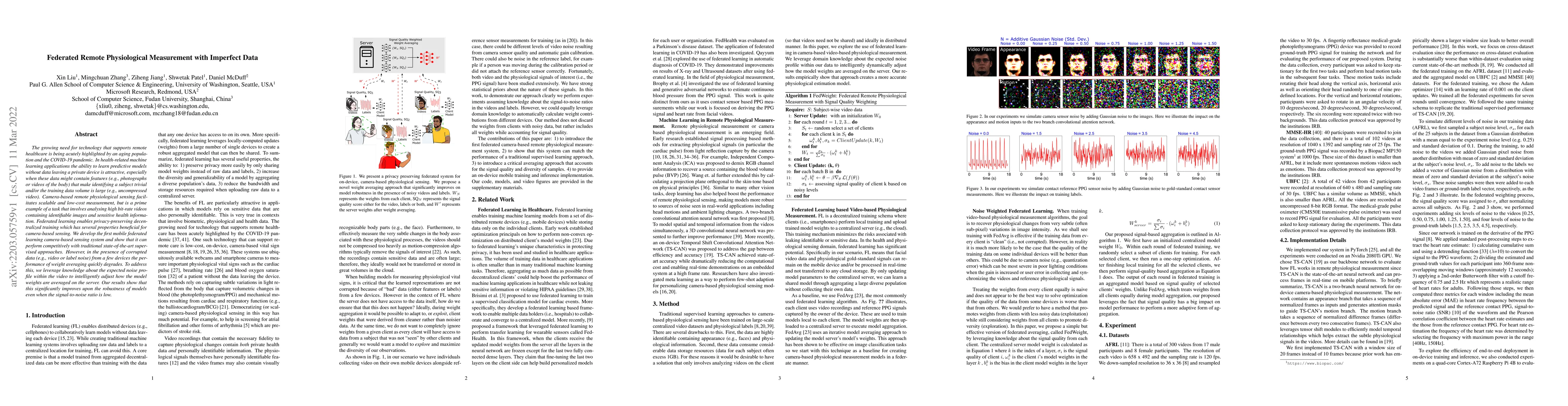 Thumbnail for Federated Remote Physiological Measurement with Imperfect Data