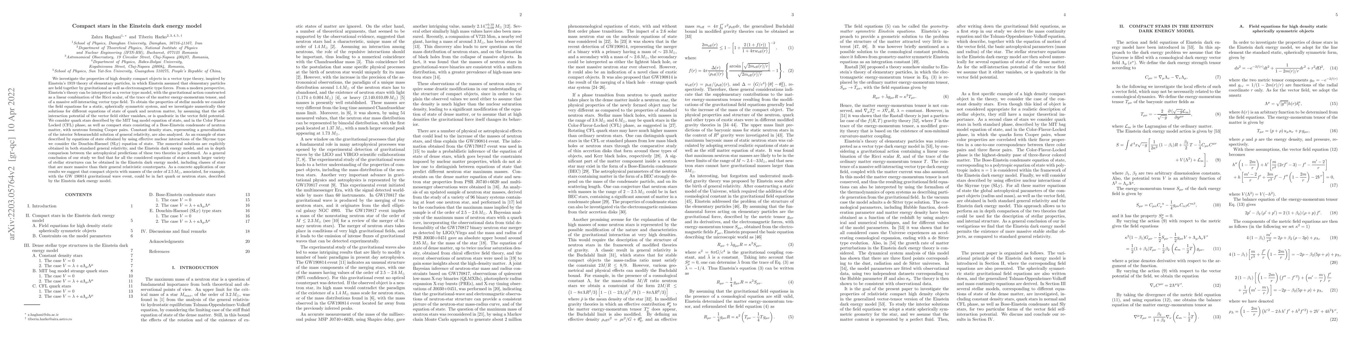 Thumbnail for Compact stars in the Einstein dark energy model
