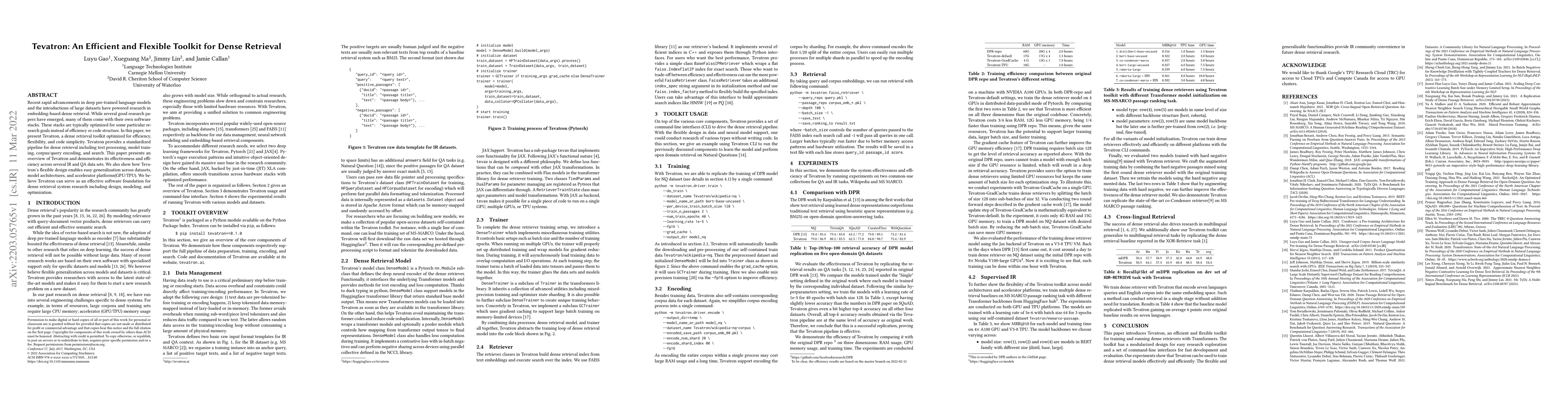 Thumbnail for Tevatron: An Efficient and Flexible Toolkit for Dense Retrieval