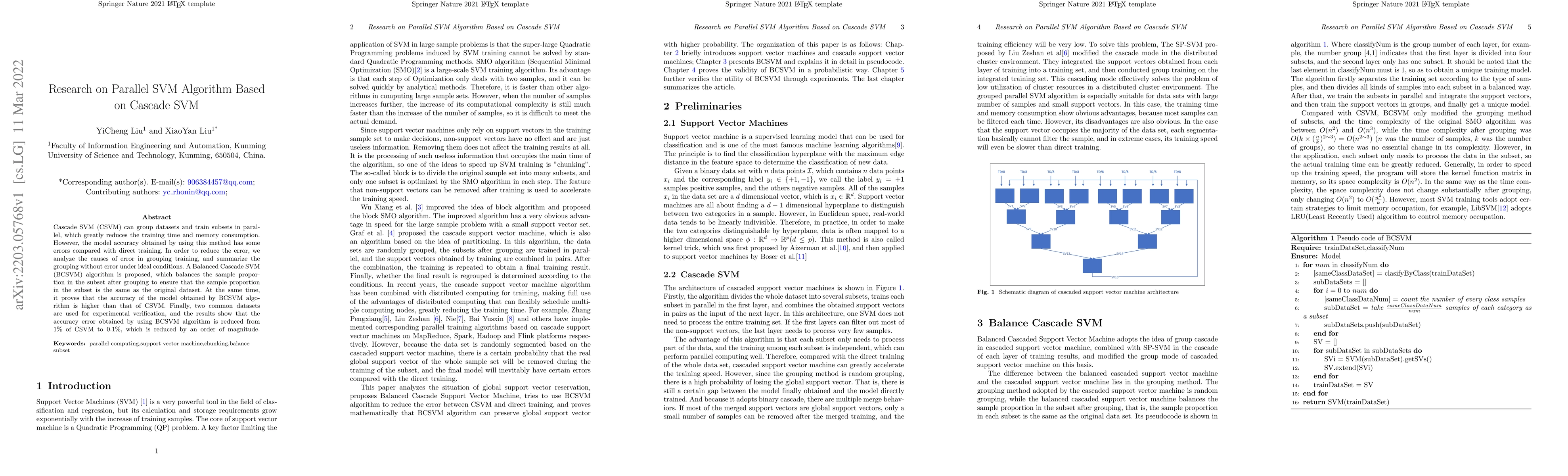Thumbnail for Research on Parallel SVM Algorithm Based on Cascade SVM