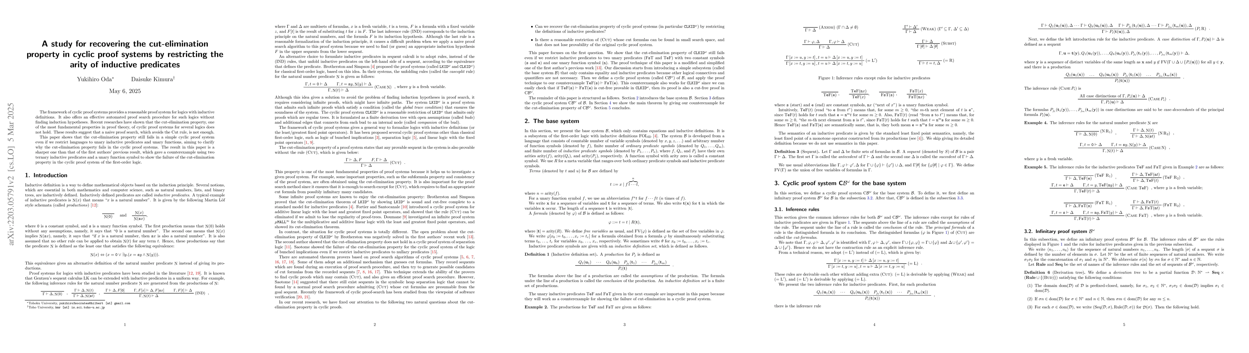 Thumbnail for A study for recovering the cut-elimination property in cyclic proof
  systems by restricting the arity of inductive predicates