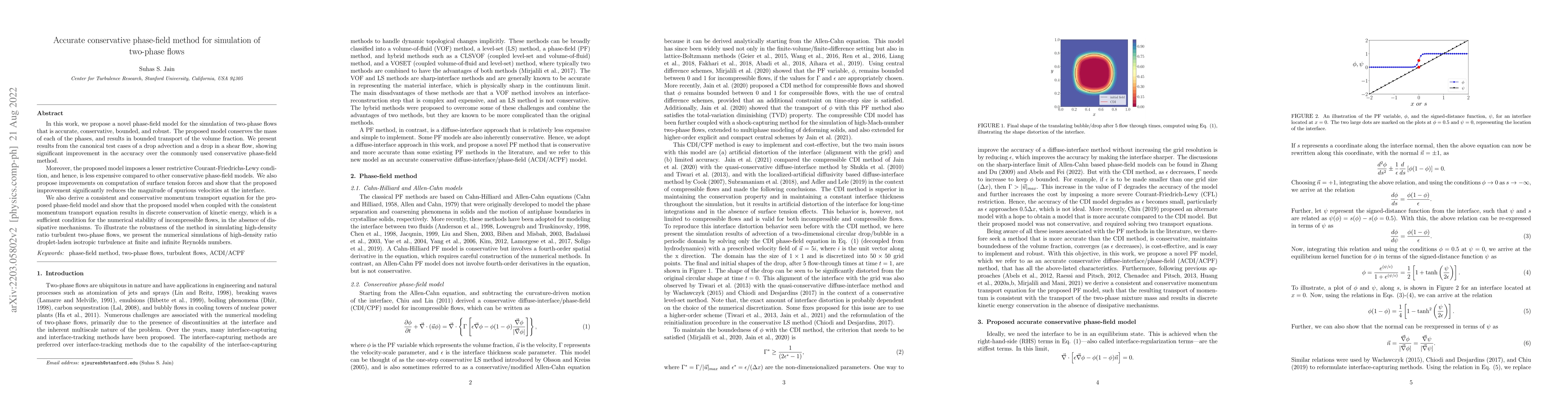 Thumbnail for Accurate conservative phase-field method for simulation of two-phase
  flows