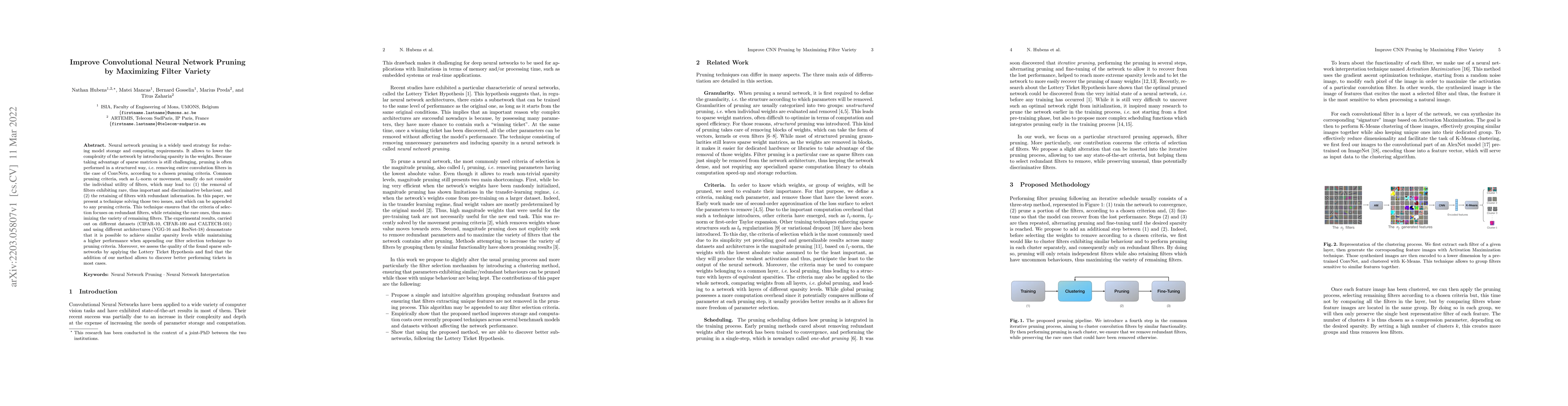 Thumbnail for Improve Convolutional Neural Network Pruning by Maximizing Filter
  Variety