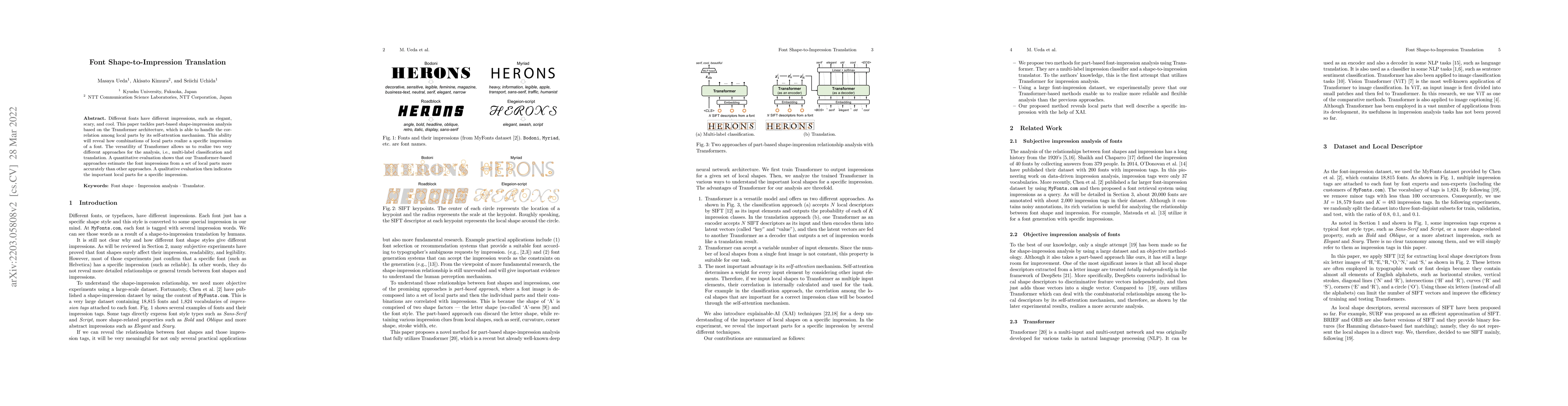 Thumbnail for Font Shape-to-Impression Translation