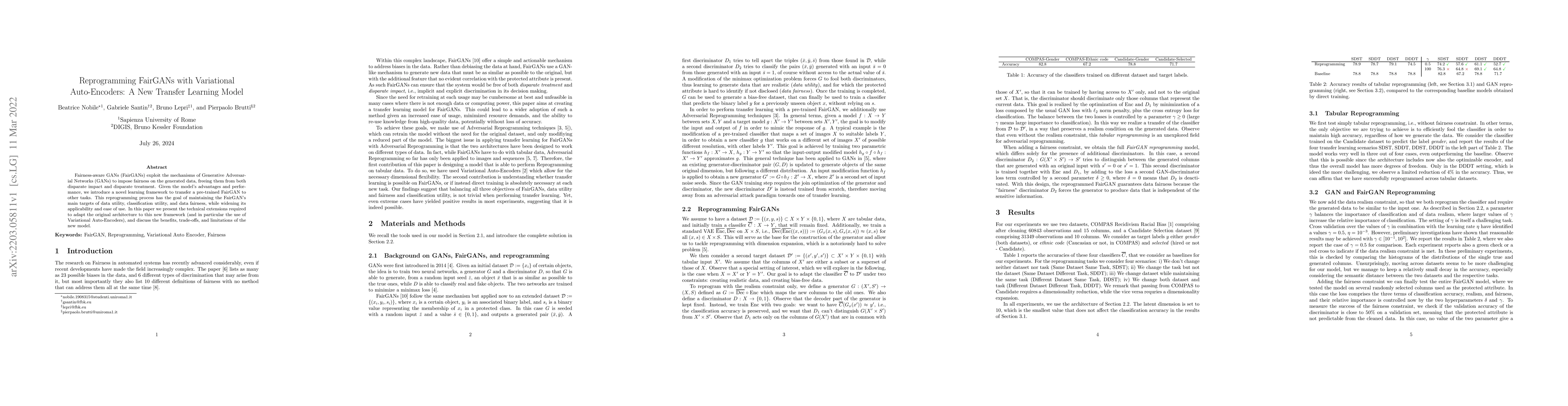 Thumbnail for Reprogramming FairGANs with Variational Auto-Encoders: A New Transfer
  Learning Model
