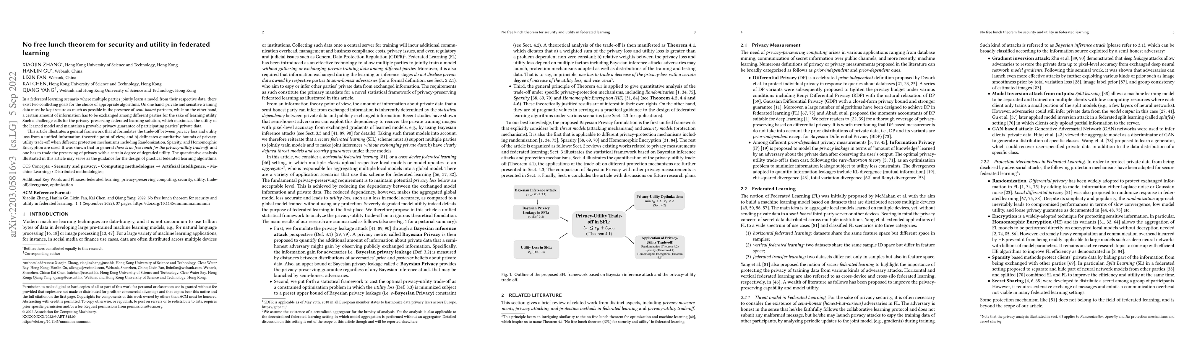 Thumbnail for No Free Lunch Theorem for Security and Utility in Federated Learning