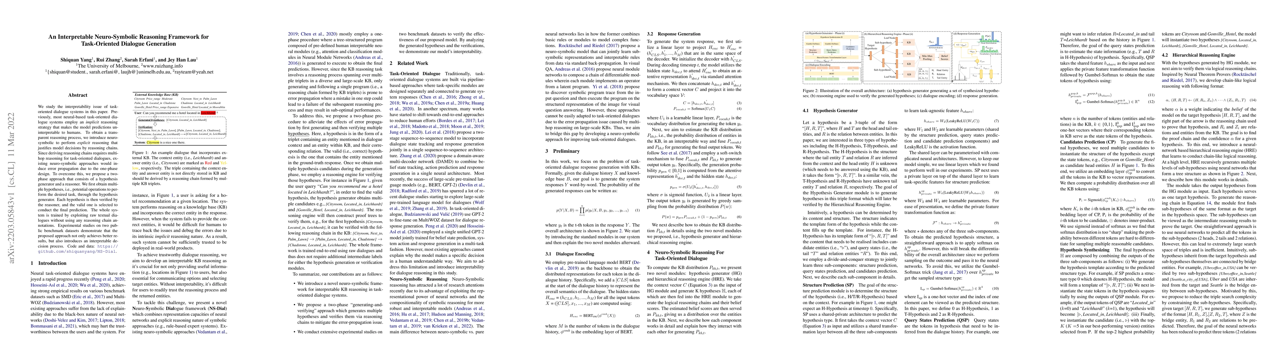 Thumbnail for An Interpretable Neuro-Symbolic Reasoning Framework for Task-Oriented
  Dialogue Generation