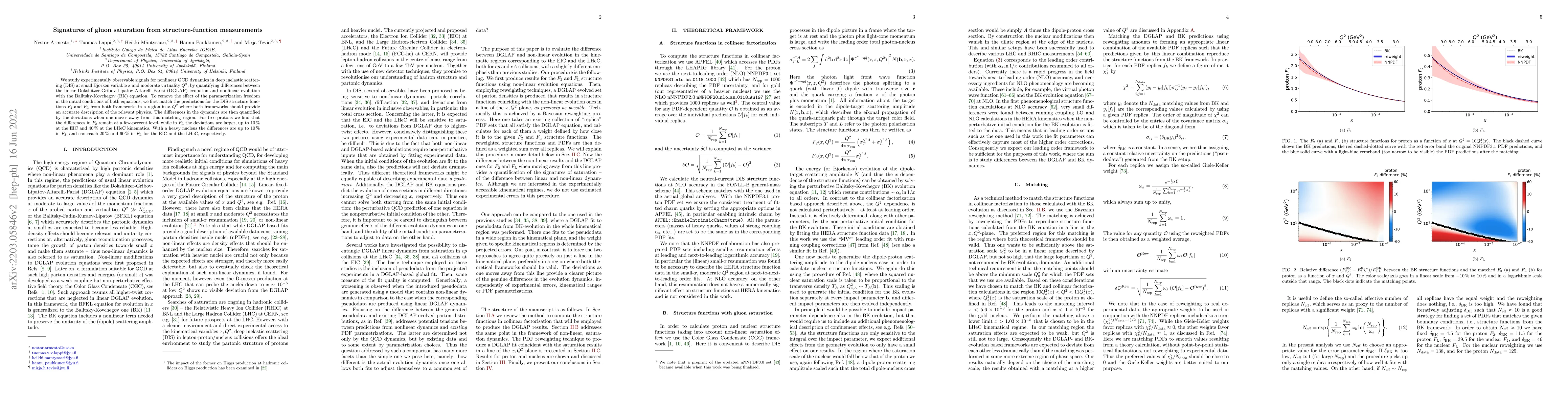 Thumbnail for Signatures of gluon saturation from structure-function measurements