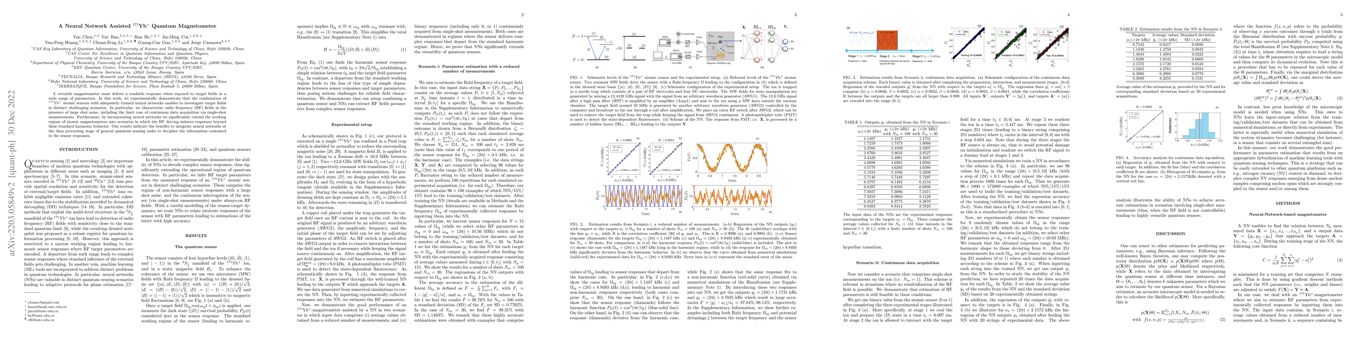 Thumbnail for A Neural Network Assisted $^{171}$Yb$^{+}$ Quantum Magnetometer