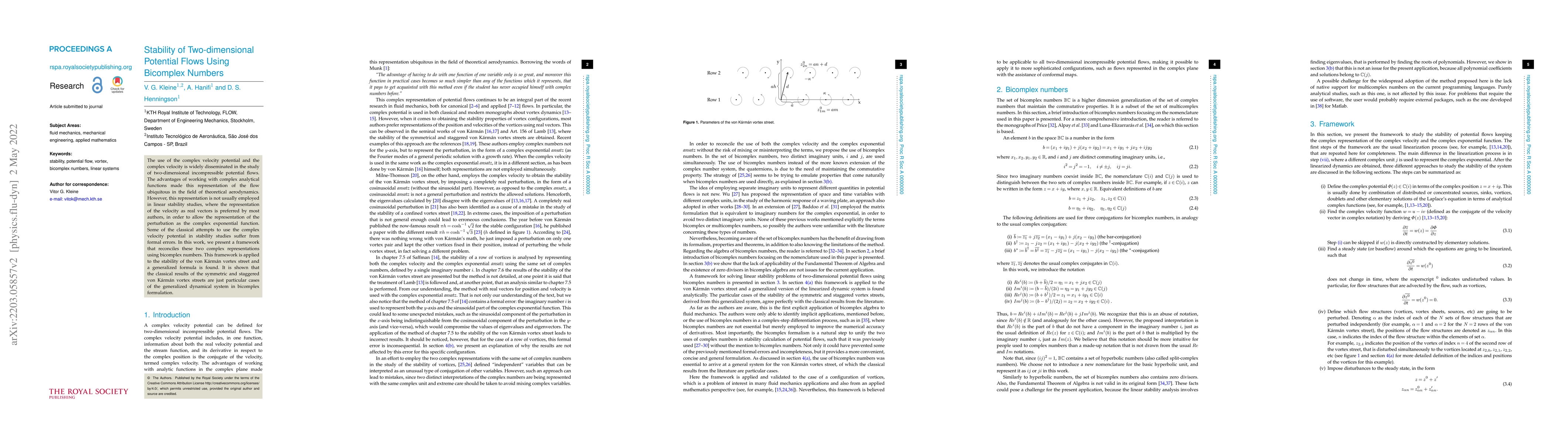Thumbnail for Stability of Two-dimensional Potential Flows Using Bicomplex Numbers