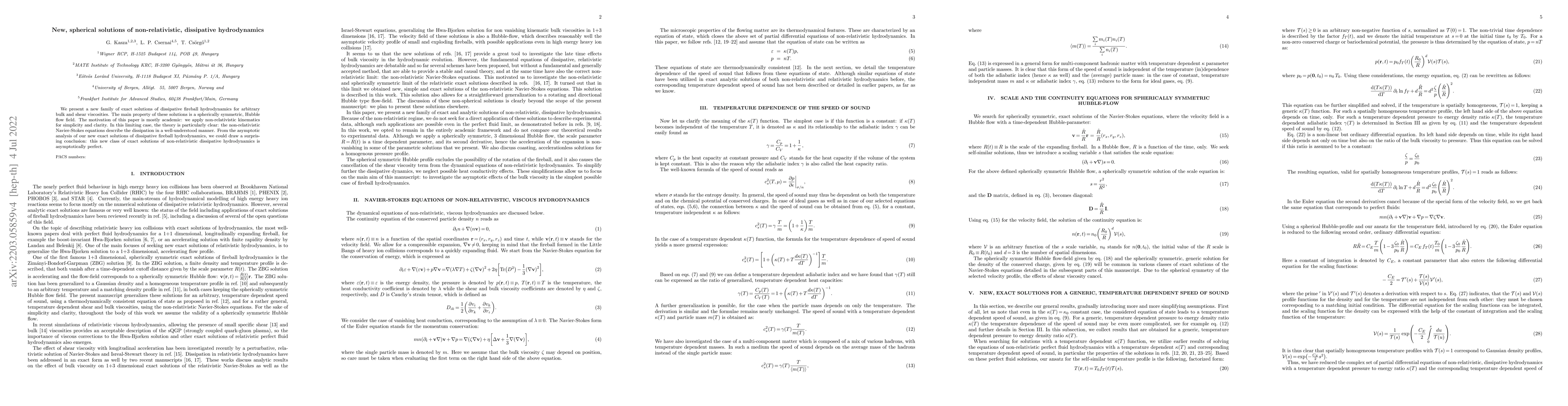 Thumbnail for New, spherical solutions of non-relativistic, dissipative hydrodynamics