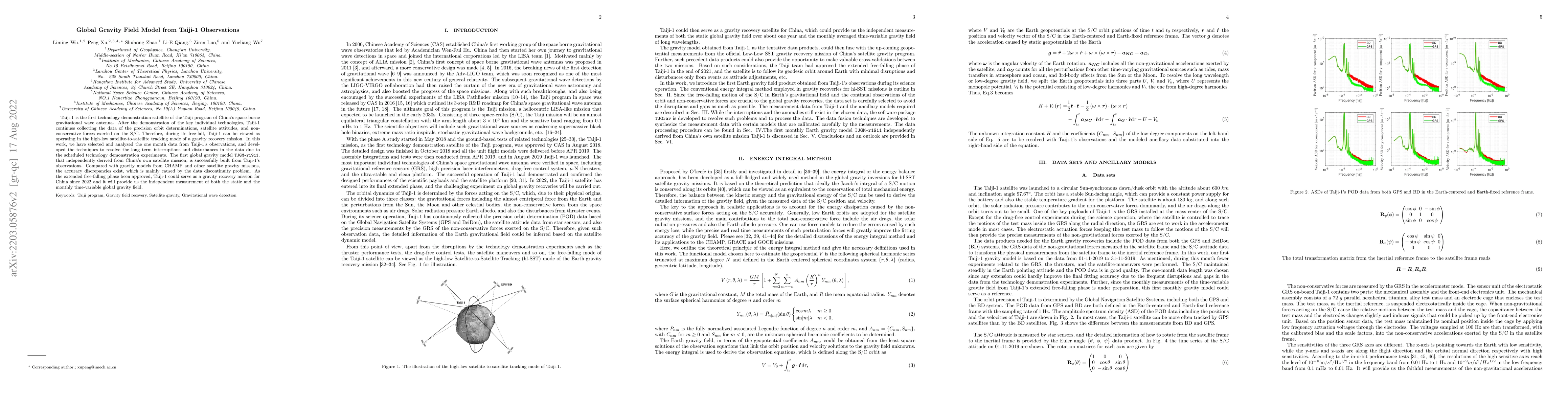 Thumbnail for Global Gravity Field Model from Taiji-1 Observations