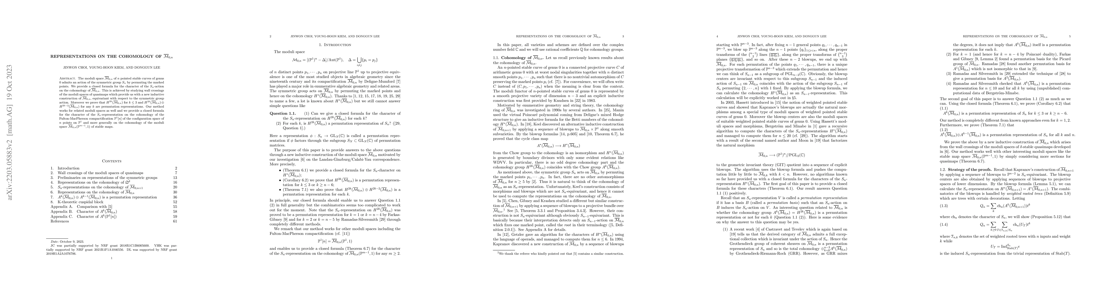 Thumbnail for Representations on the cohomology of $\overline{\mathcal{M}}_{0,n}$