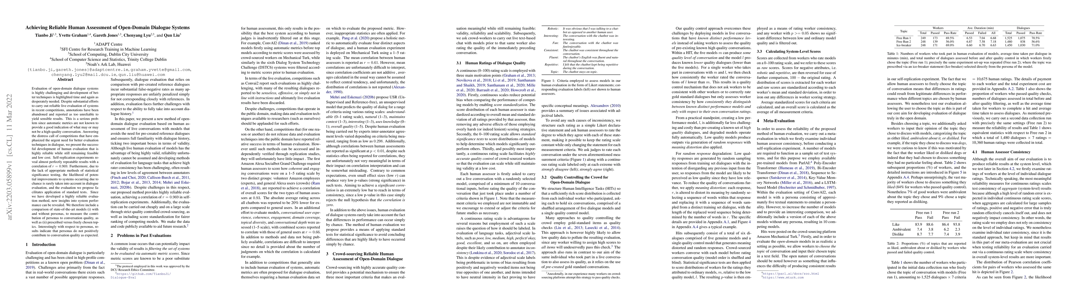 Thumbnail for Achieving Reliable Human Assessment of Open-Domain Dialogue Systems