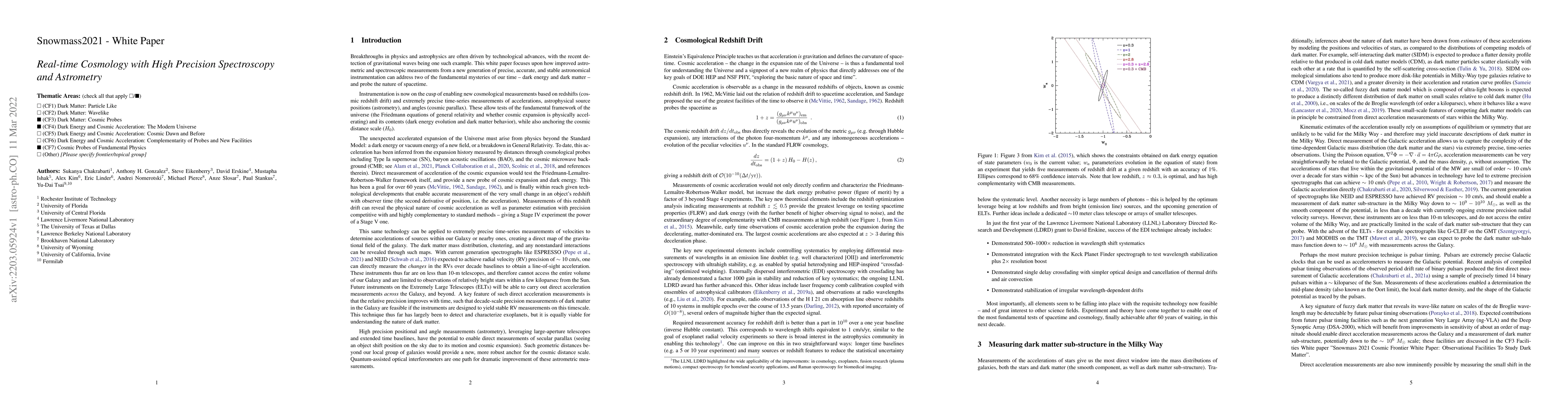 Thumbnail for Real-time Cosmology with High Precision Spectroscopy and Astrometry