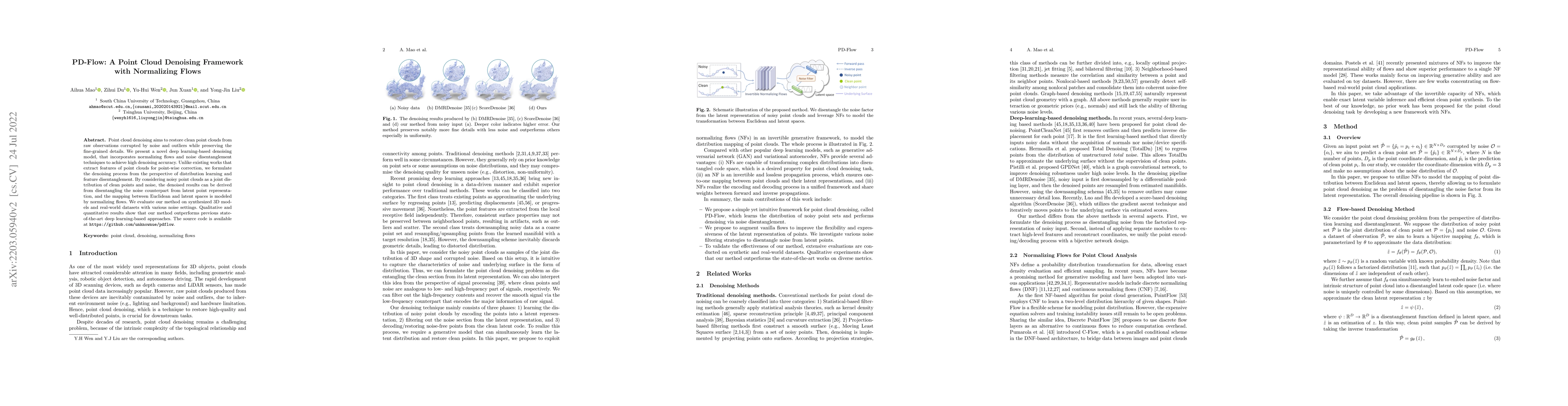 Thumbnail for PD-Flow: A Point Cloud Denoising Framework with Normalizing Flows