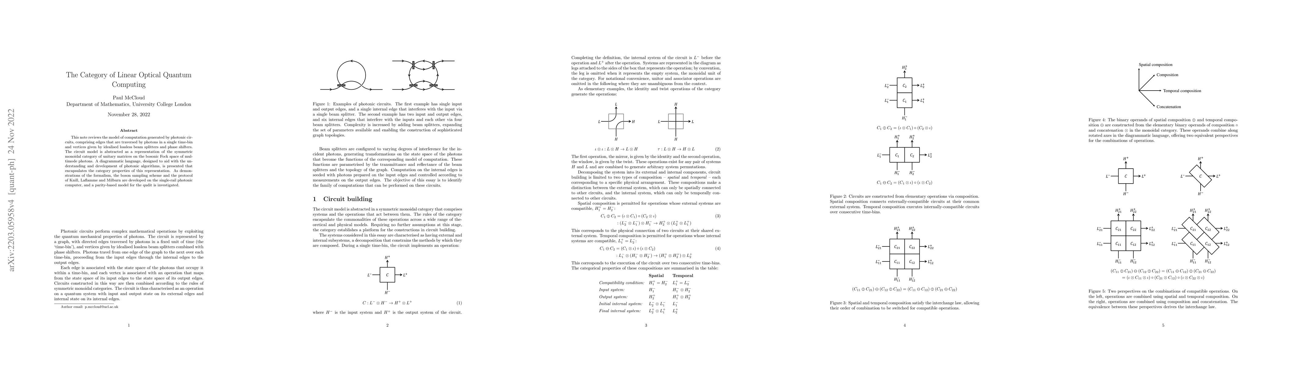 Thumbnail for The Category of Linear Optical Quantum Computing