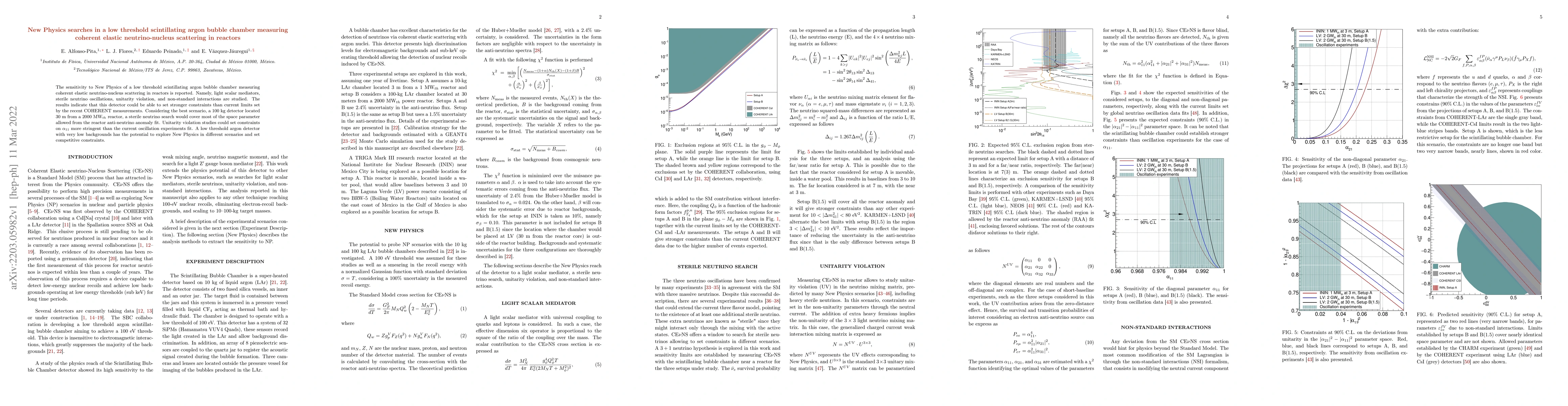 Thumbnail for New Physics searches in a low threshold scintillating argon bubble
  chamber measuring coherent elastic neutrino-nucleus scattering in reactors