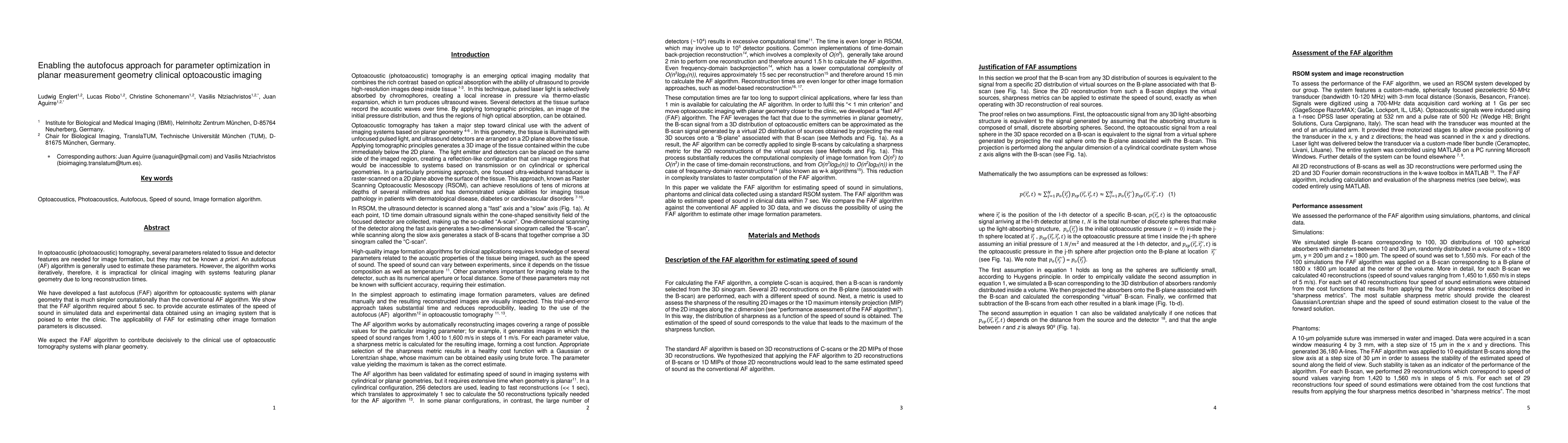 Thumbnail for Enabling the autofocus approach for parameter optimization in planar
  measurement geometry clinical optoacoustic imaging