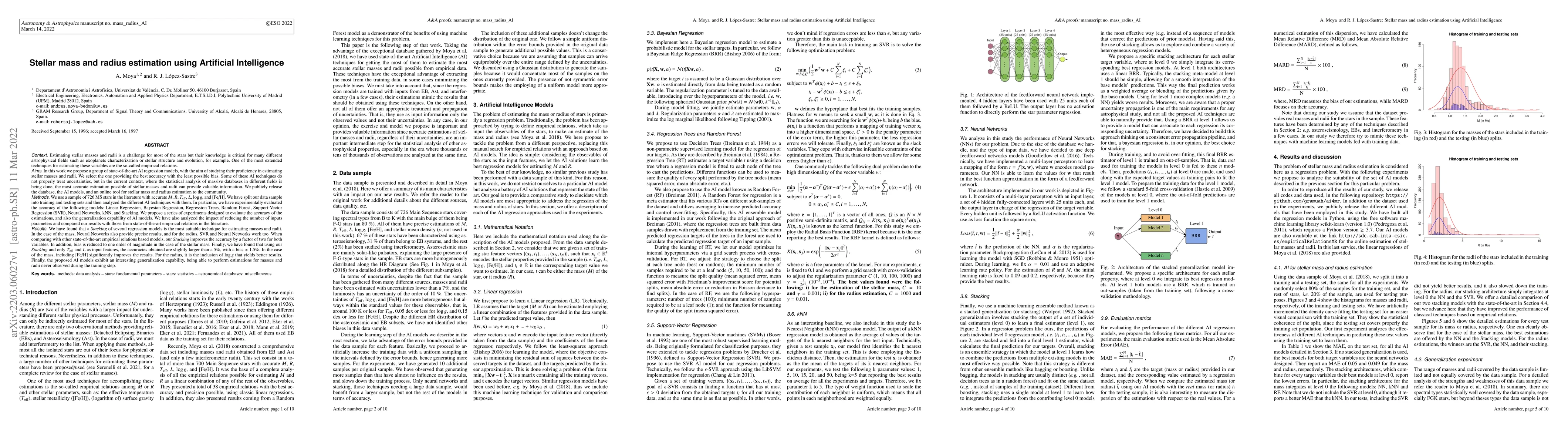 Thumbnail for Stellar mass and radius estimation using Artificial Intelligence