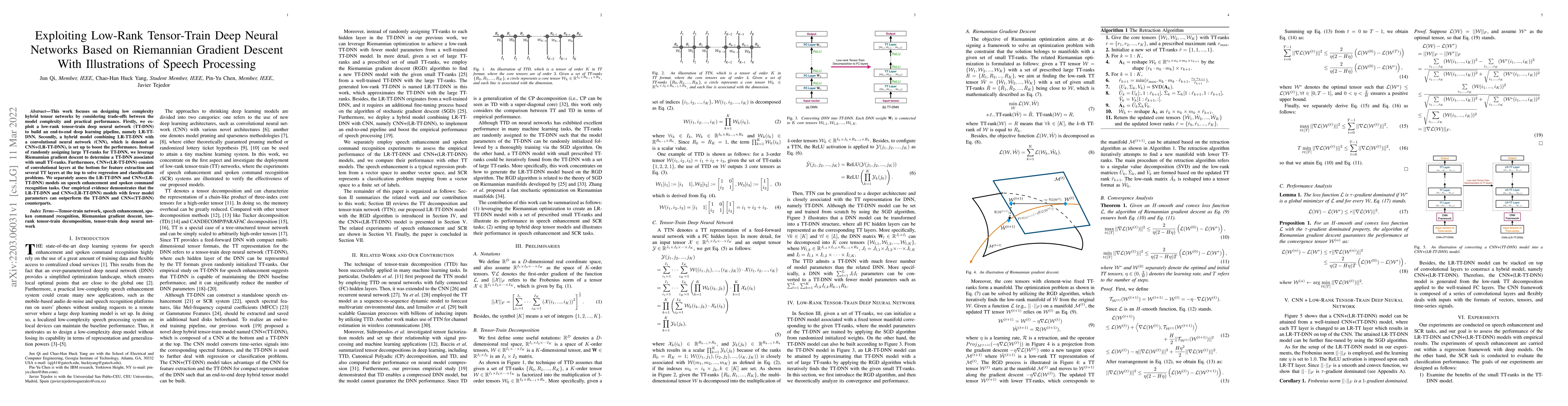 Thumbnail for Exploiting Low-Rank Tensor-Train Deep Neural Networks Based on
  Riemannian Gradient Descent With Illustrations of Speech Processing